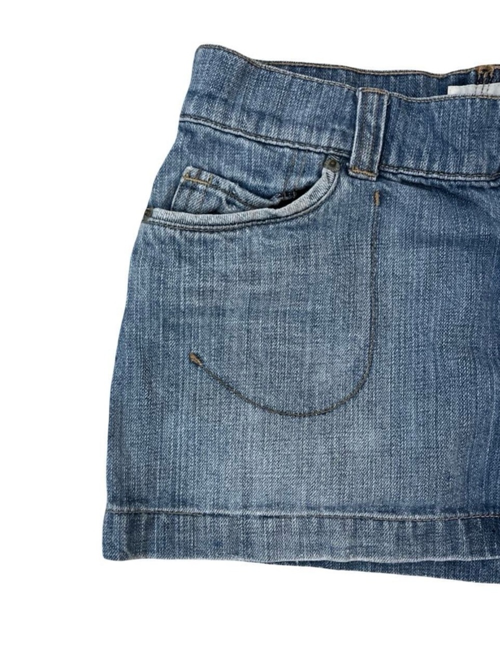 Y2K Mossimo Supply Co. Washed Blue Denim Mini Skirt - Picture 2 of 6